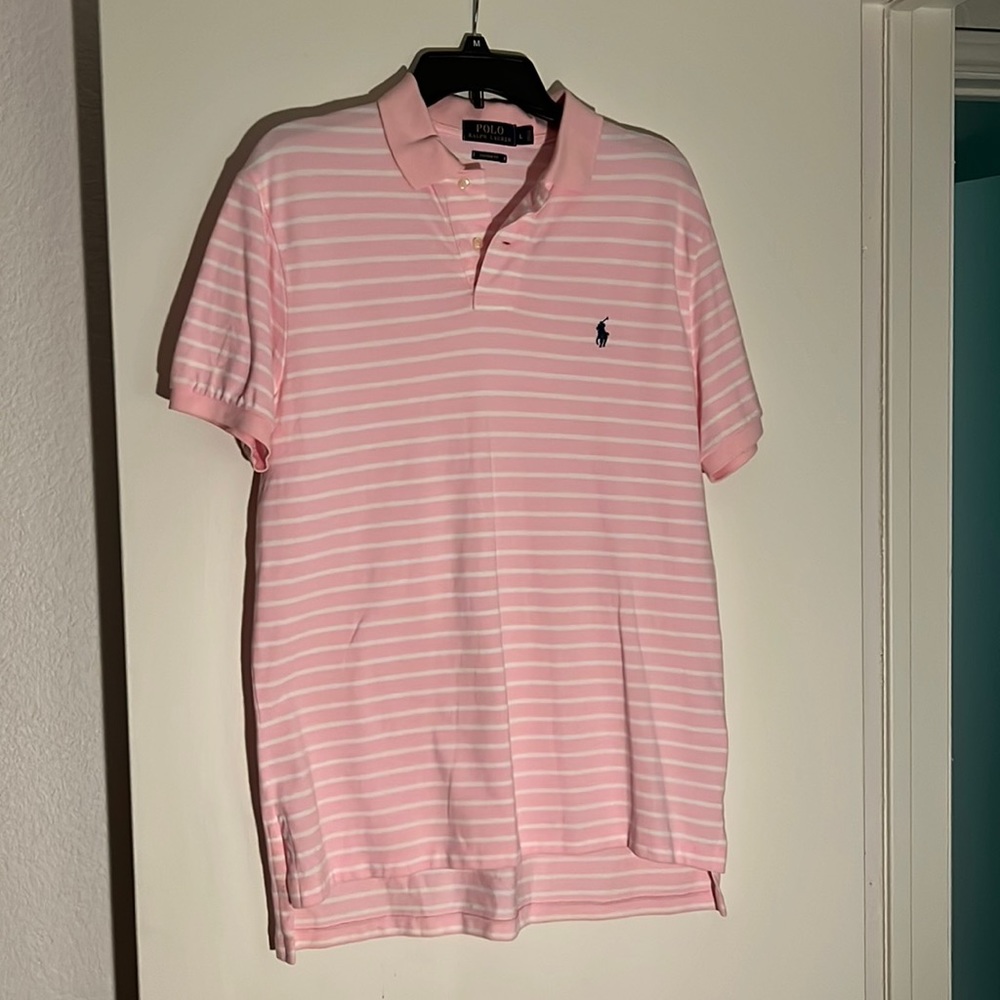 Pink striped Ralph Lauren Polo